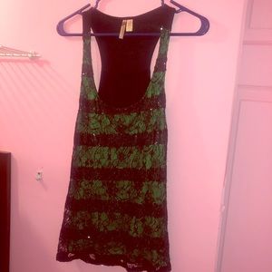 Sequin Lace Tank Top